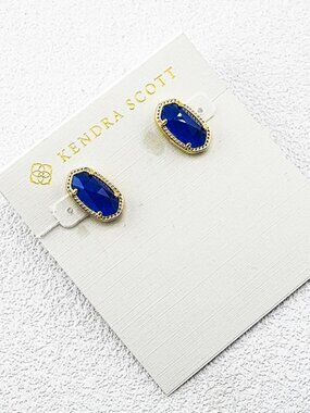 Kendra Scott Dark Blue Cat��s Eye Stud Earrings